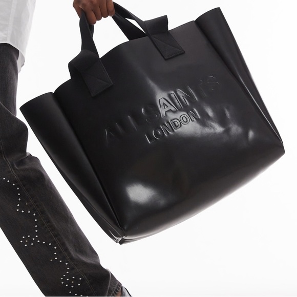 All Saints Izzy Shine Black Tote - Picture 2 of 9